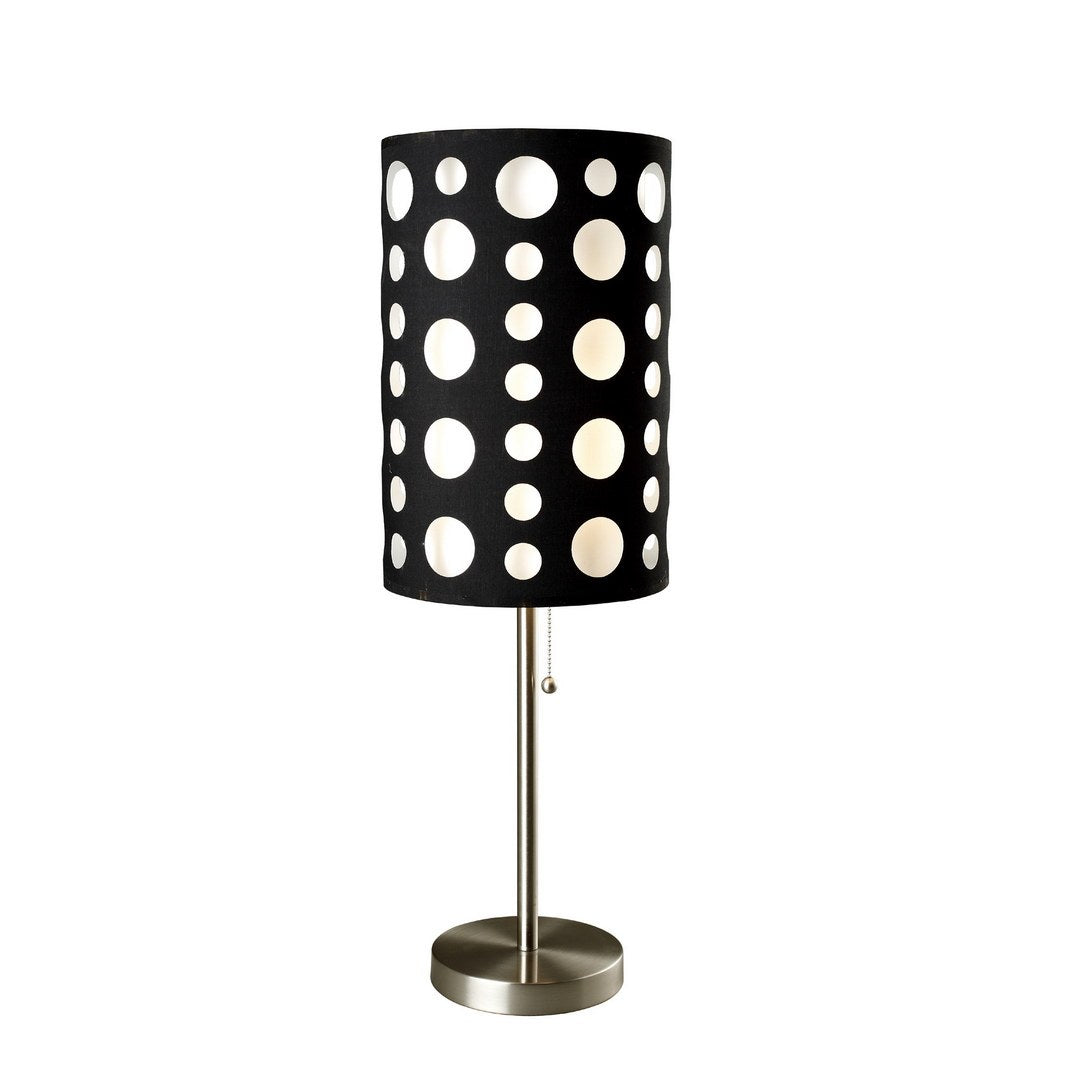 33" Tall Metal Table Lamp, Retro Design With Black And White Shade Multicolor Metal