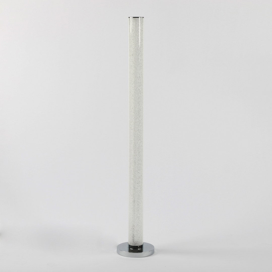 49" Led Illuminari White Crystal Sand Rocks Column Floor Lamp White Metal