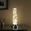 13 Inch Exposed Rope Led Minari Clear Column Floor Lamp Silver Metal