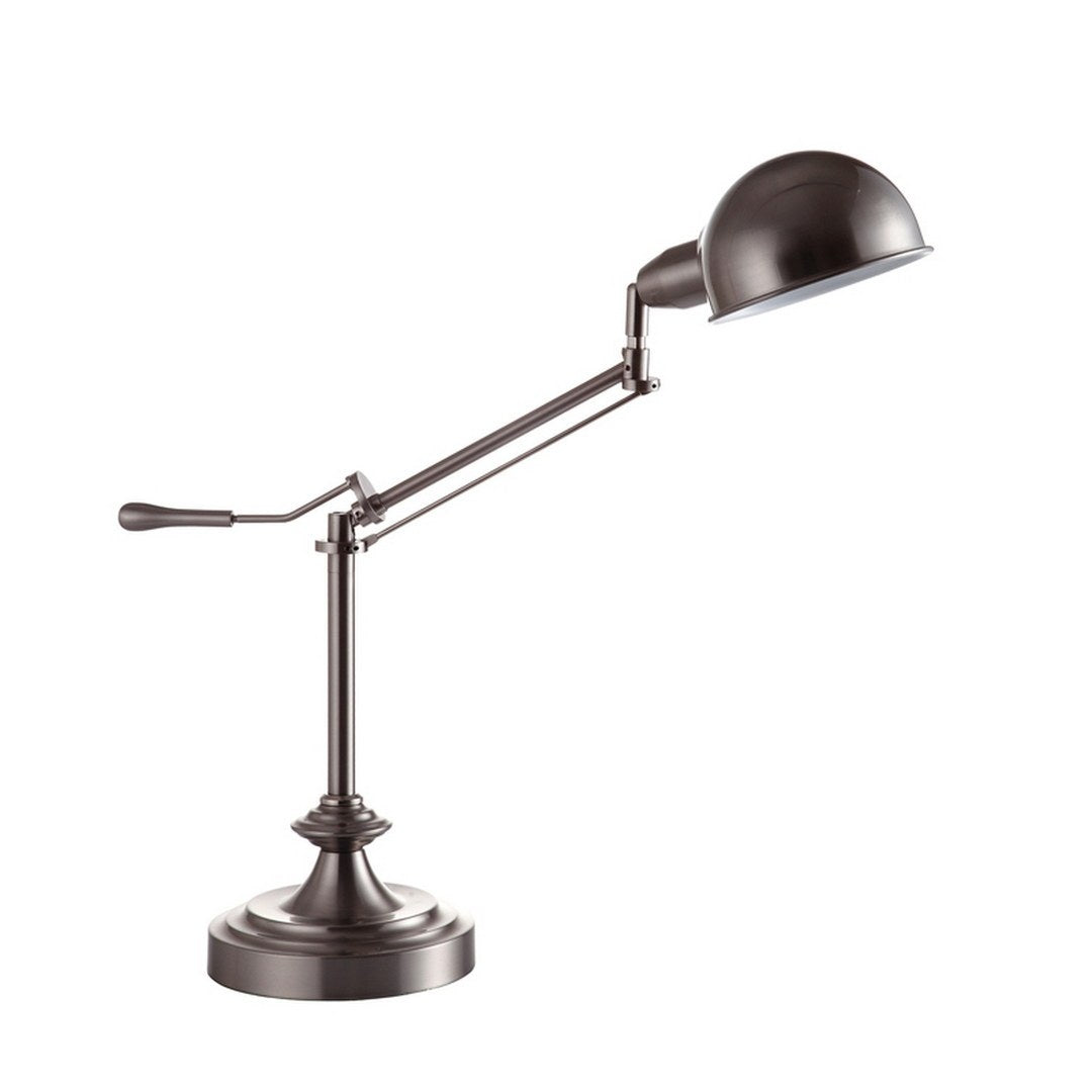 24.5" Tall Metal Adjustable Table Lamp With Perch Swing Arm, Silver Finish Silver Metal