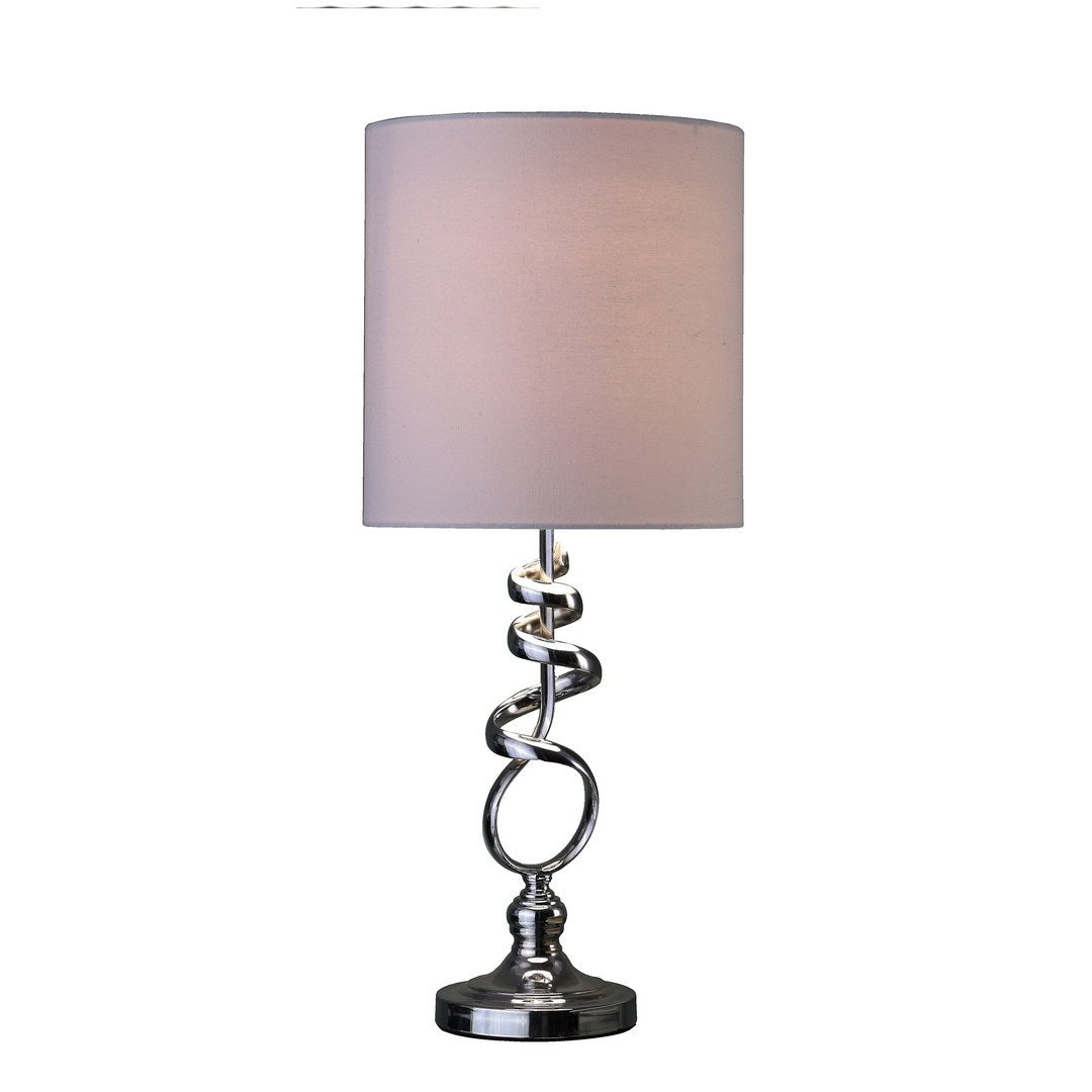 21.5 Inch Milo Abstract Brushed Silver Metal Table Lamp Multicolor Metal