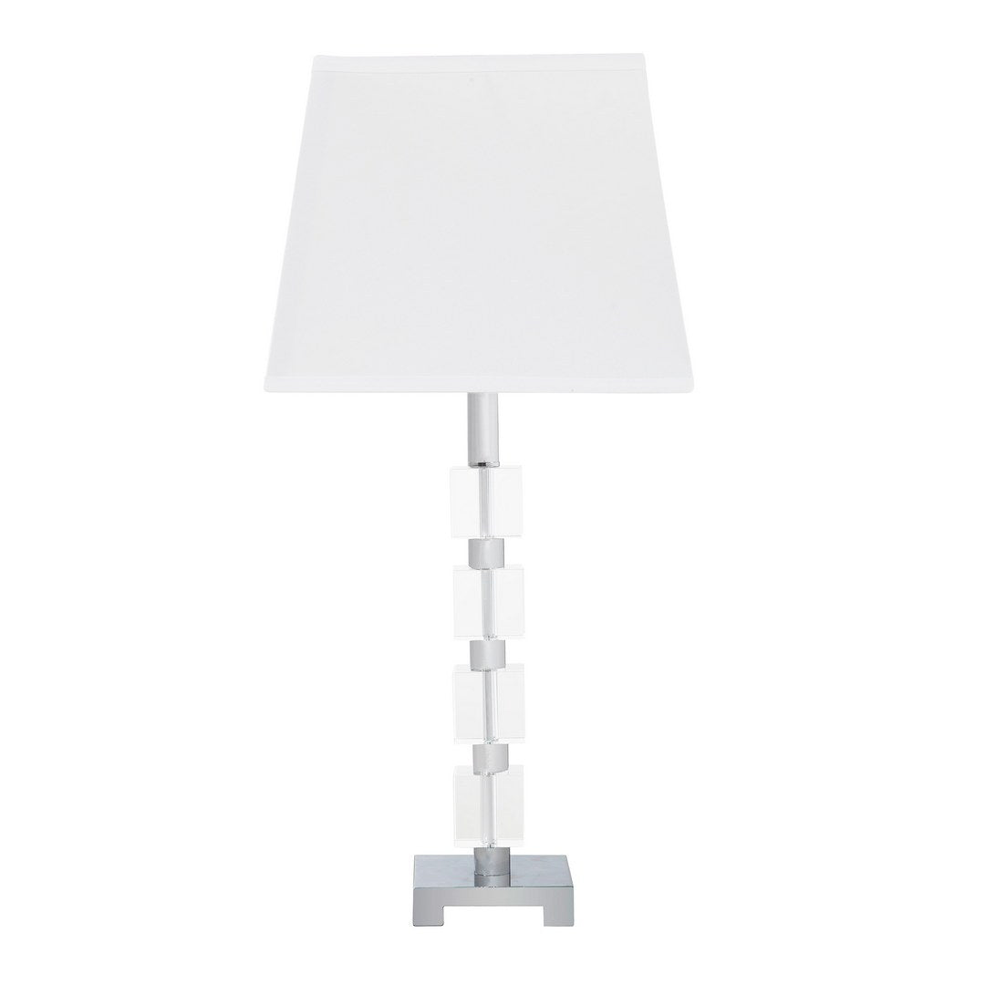 25" Wendi Glam Crystal Cube Ice Table Lamp White Glass