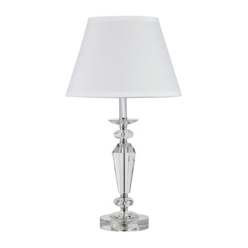 21.5" Ashford Crystal Table Lamp White Glass