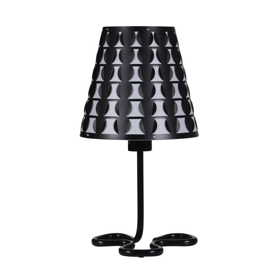 16" Traci Black Geometric Metal Table Lamp Black Metal