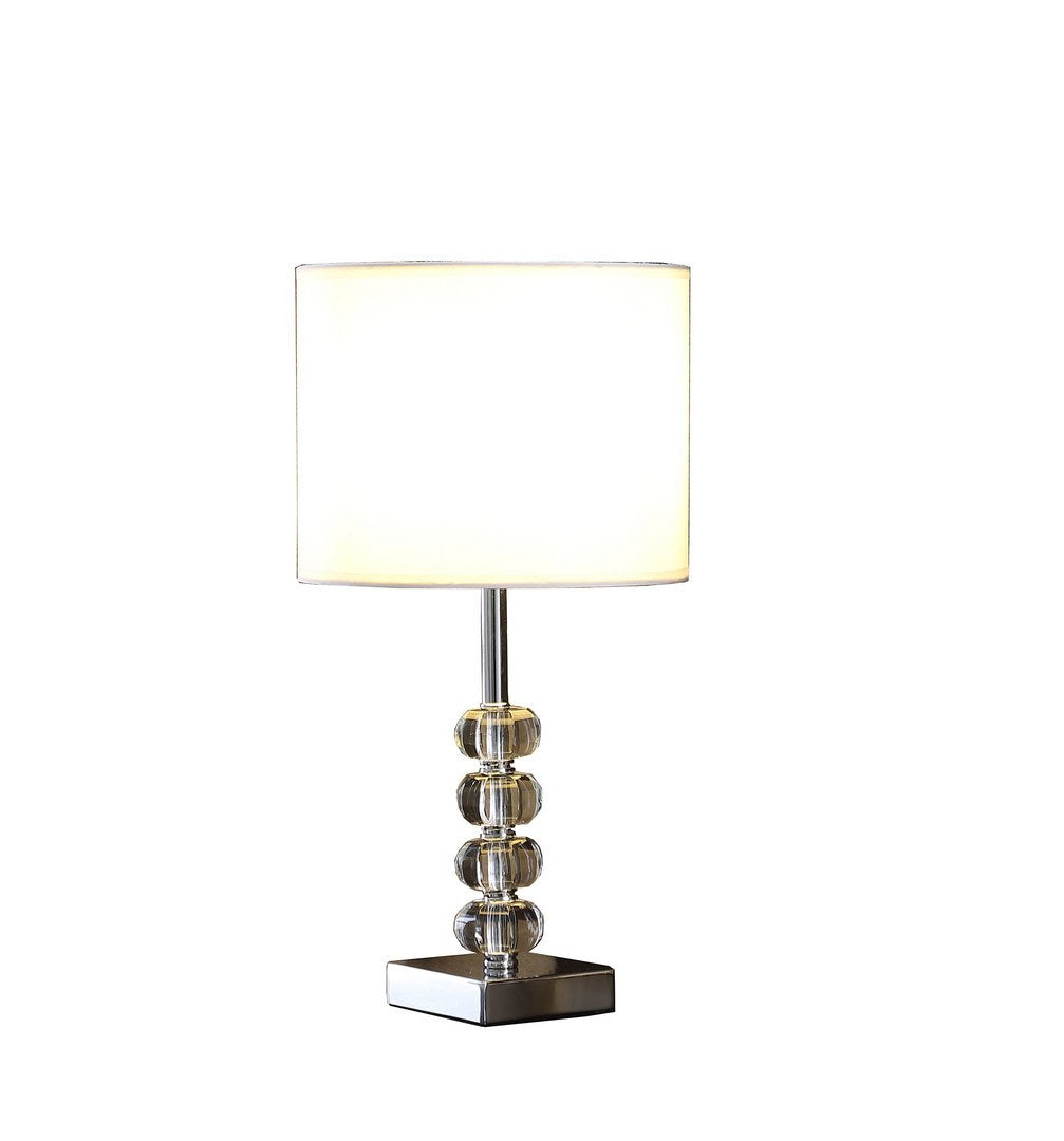 17.75" Olivia Prism Orb Crystal Modern Silver Table Lamp Multicolor Metal