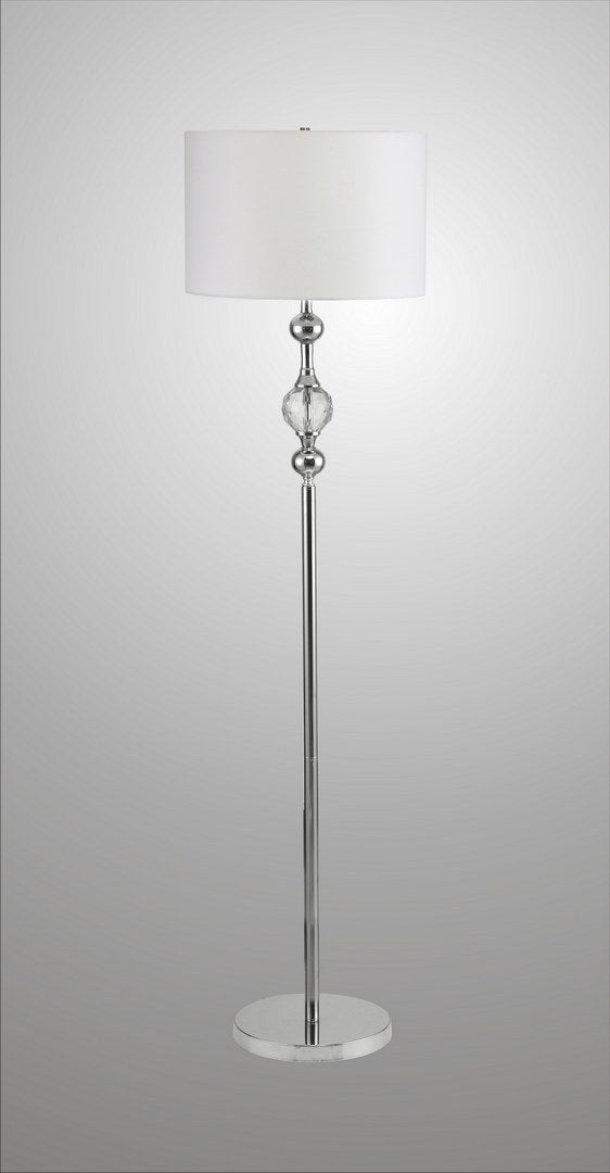 62.5" Tall Metal Floor Lamp" Leona" With Chrome Finish And Crystal Accents Multicolor Metal