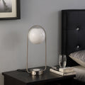 19.25 Inch Long Neilsen Retro Table Lamp W Charging Station And Usb Port Silver Metal