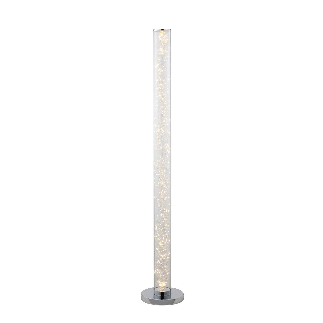 49" Exposed Rope Led Minari Clear Column Floor Lamp White Metal