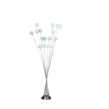 61.5" In 16 Light Acrylic Globe Aluminun Led Chrysanthe Silver Chrome Metal Floor Lamp Silver Metal