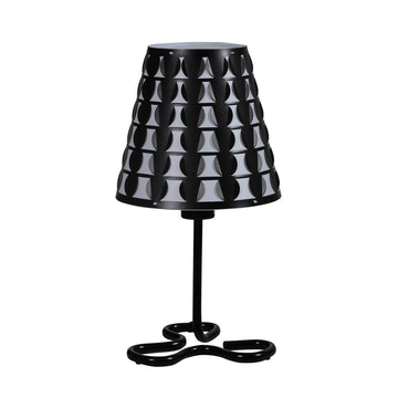 16" Traci Black Geometric Metal Table Lamp Black Metal