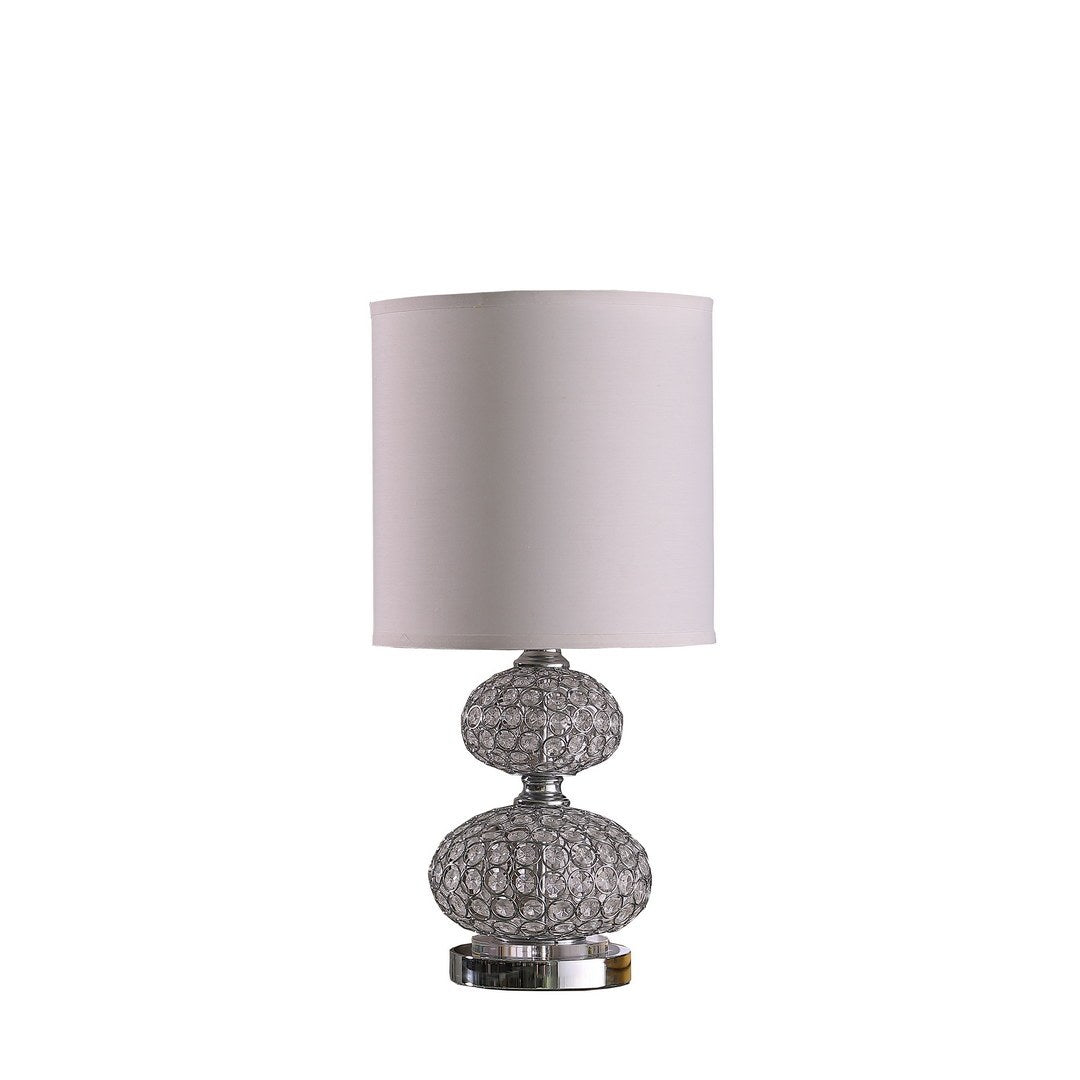 24" Mod Crystal Inspired Retro Table Lamp Silver Metal