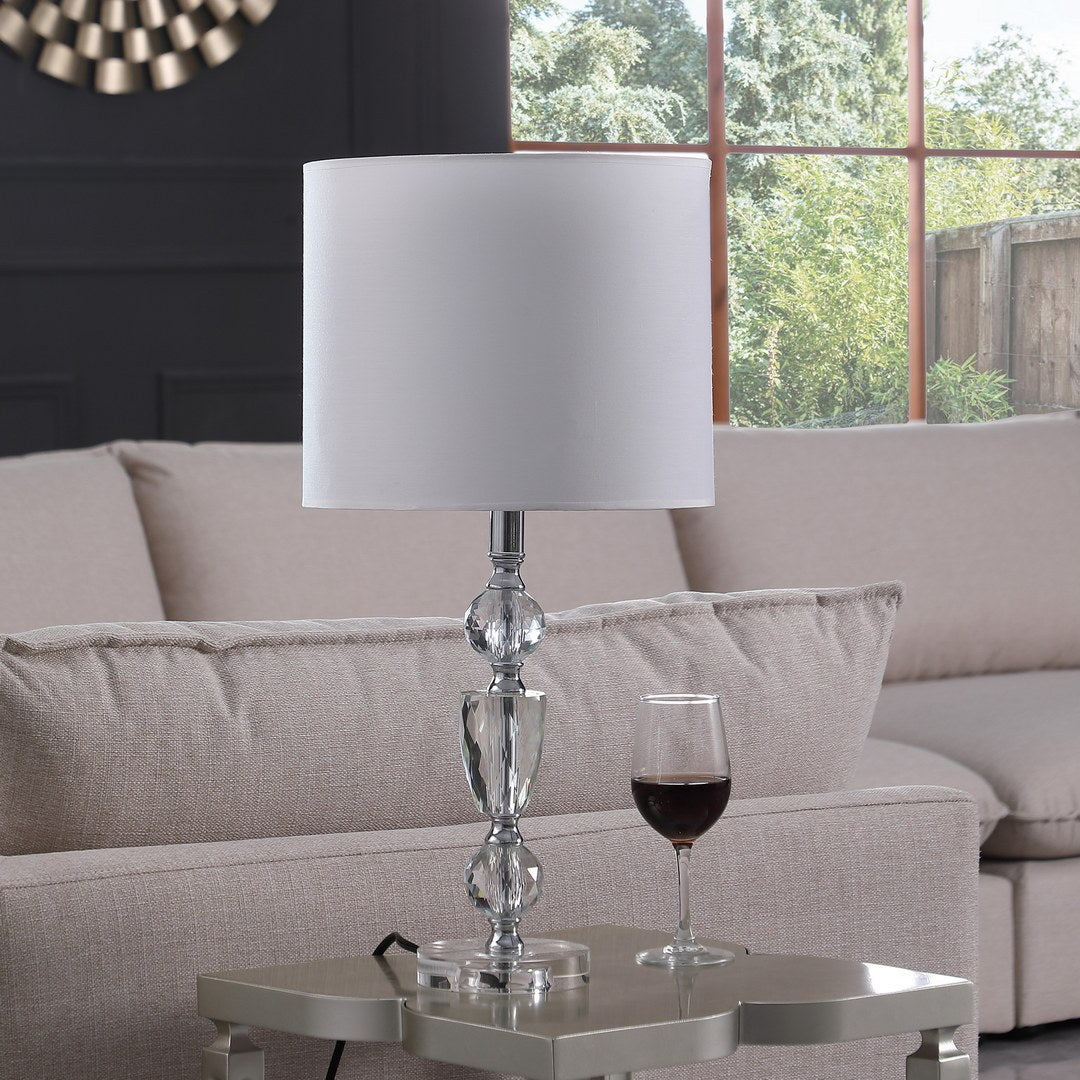 23.5" In Cale Cut Crystal Modern Table Lamp Multicolor Glass