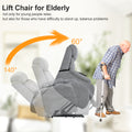 Electric Power Lift Recliner Chair For Elderly, Fabric Recliner Chair For Seniors, Home Theater Seating,Living Room Chair,Side Pocket, Remote Control Light Gray Light Brown Wood Primary Living Space Heavy Duty Rubberwood Light Gray Polyester Power Remote