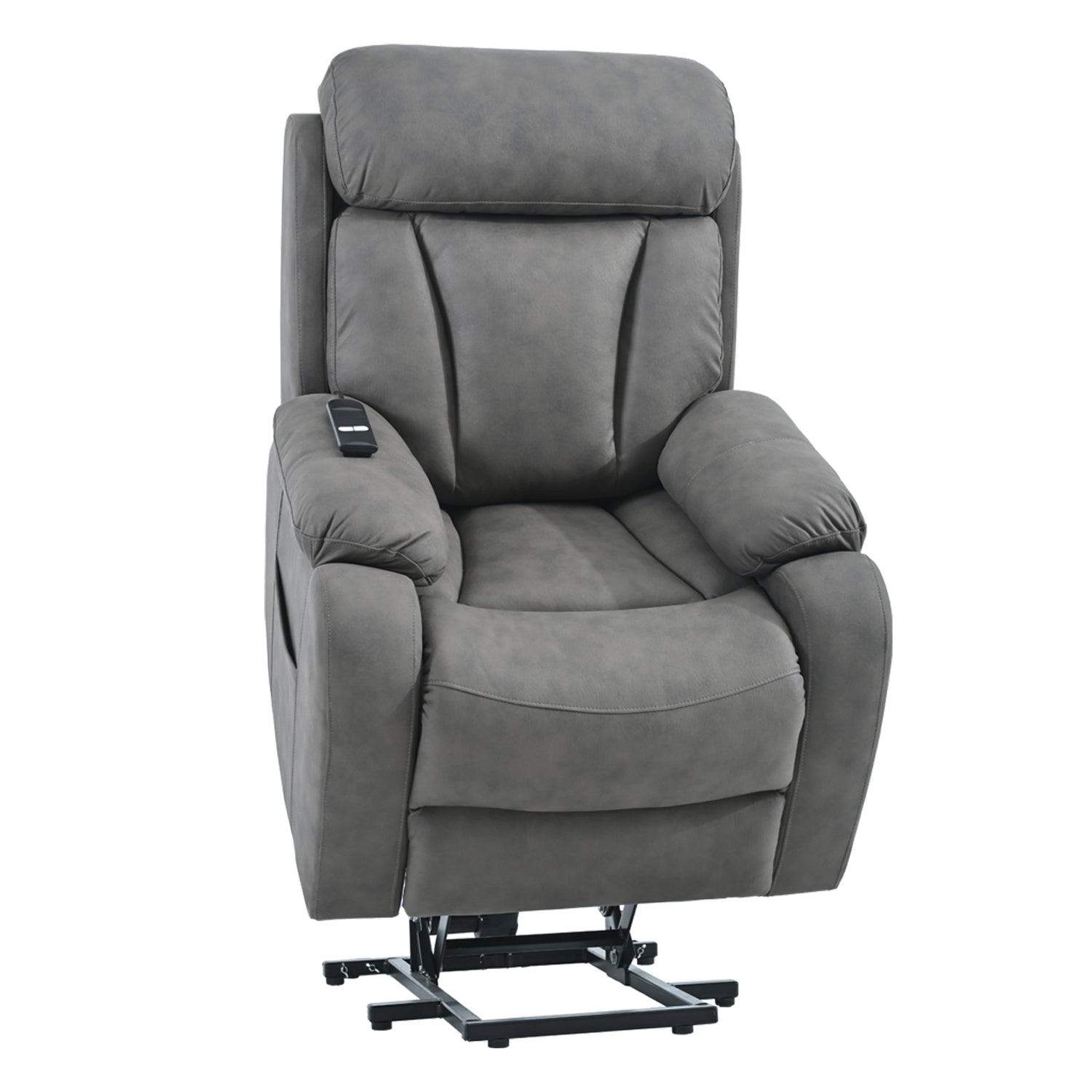 Lift Chair Recliner For Elderly Power Remote Control Recliner Sofa Relax Soft Chair Anti Skid Australia Cashmere Fabric Furniture Living Room Dark Gray Light Brown Wood Primary Living Space Heavy Duty Rubberwood Dark Gray Polyester Power Remote Medium