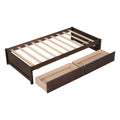 Twin Bed With 2 Drawers, Solid Wood, No Box Spring Needed ,Espresso Old Sku:W50441670 Twin Espresso Pine