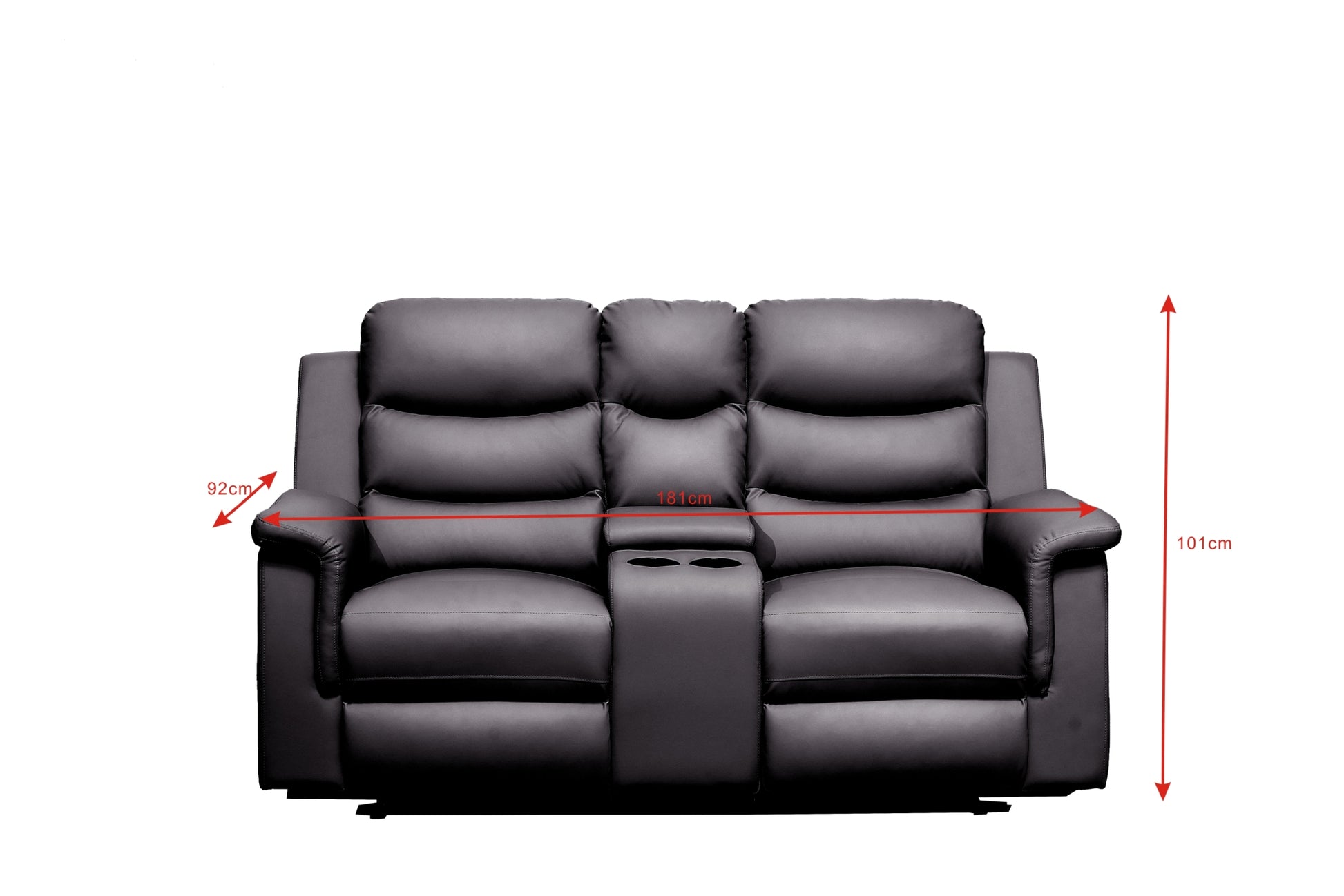 Reclining Loveseat With Middle Console Slipcover, Stretch Loveseat Reclining Sofa Covers Black, 2 Seat Recliner Cover With Console Black Pu