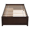 Twin Bed With 2 Drawers, Solid Wood, No Box Spring Needed ,Espresso Old Sku:W50441670 Twin Espresso Pine