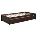 Twin Bed With 2 Drawers, Solid Wood, No Box Spring Needed ,Espresso Old Sku:W50441670 Twin Espresso Pine