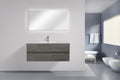 47'' Wall Mounted Single Bathroom Vanity In Ash Gray With White Solid Surface Vanity Top Gray Mdf