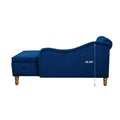 Navy Blue Chaise Lounge Indoor,Velvet Lounge Chair For Bedroom With Storage & Pillow,Modern Upholstered Rolled Arm Chase Lounge For Sleeping With Trim For Living Room Bedroom Office Navy Blue Velvet