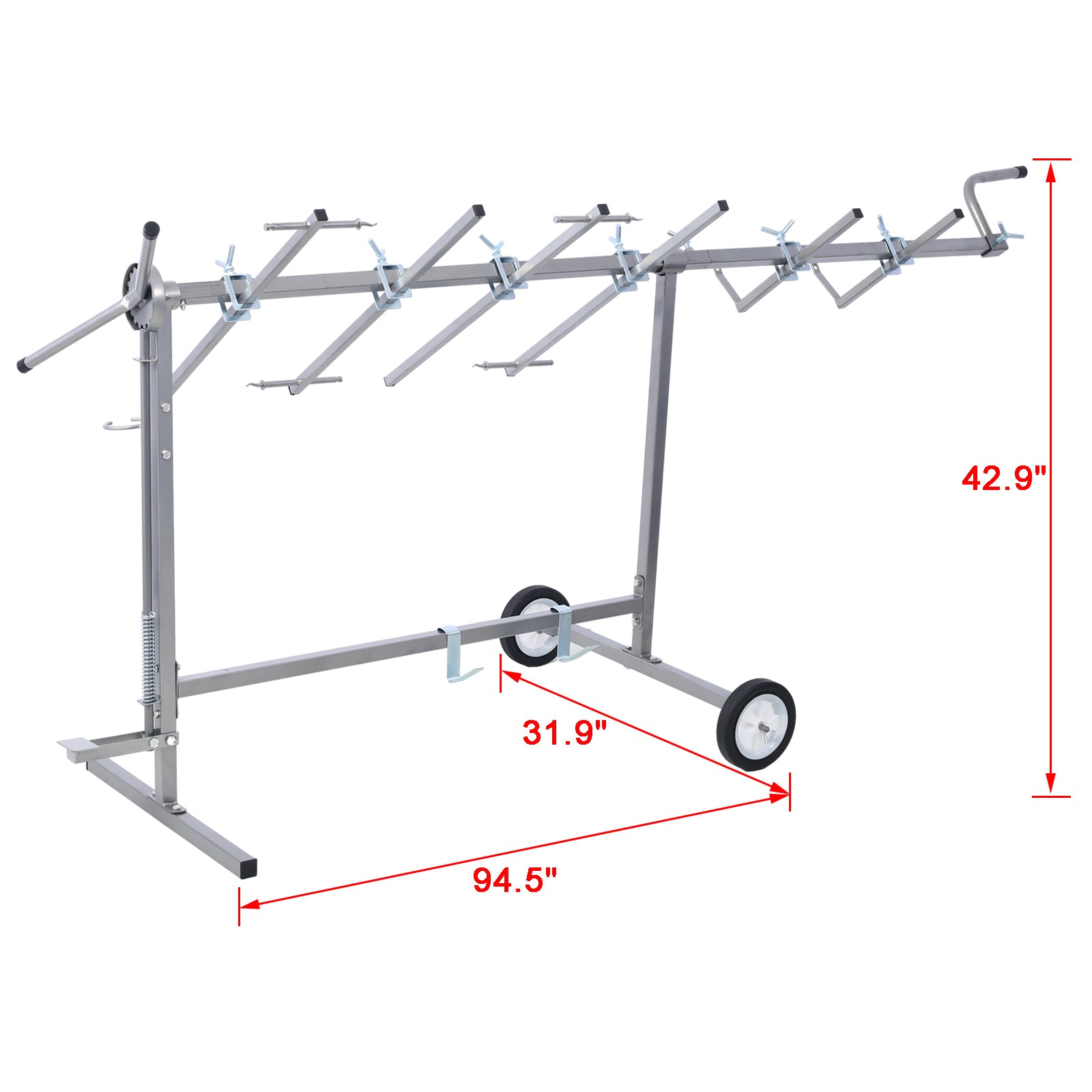 Auto Paint Stand Panel Hood Hanger Spray Rack Paint Rack, 360 Rotating Paint Rack Auto Paint Stand Panel Hood Hanger For Car Bumpers Silver Steel