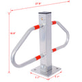 Parking Bollard,Pole Barrier With Lock ,Car Parking Protection Posts,Home Garage Street Decor ,Parking Barrier Gray Silver Grey Steel
