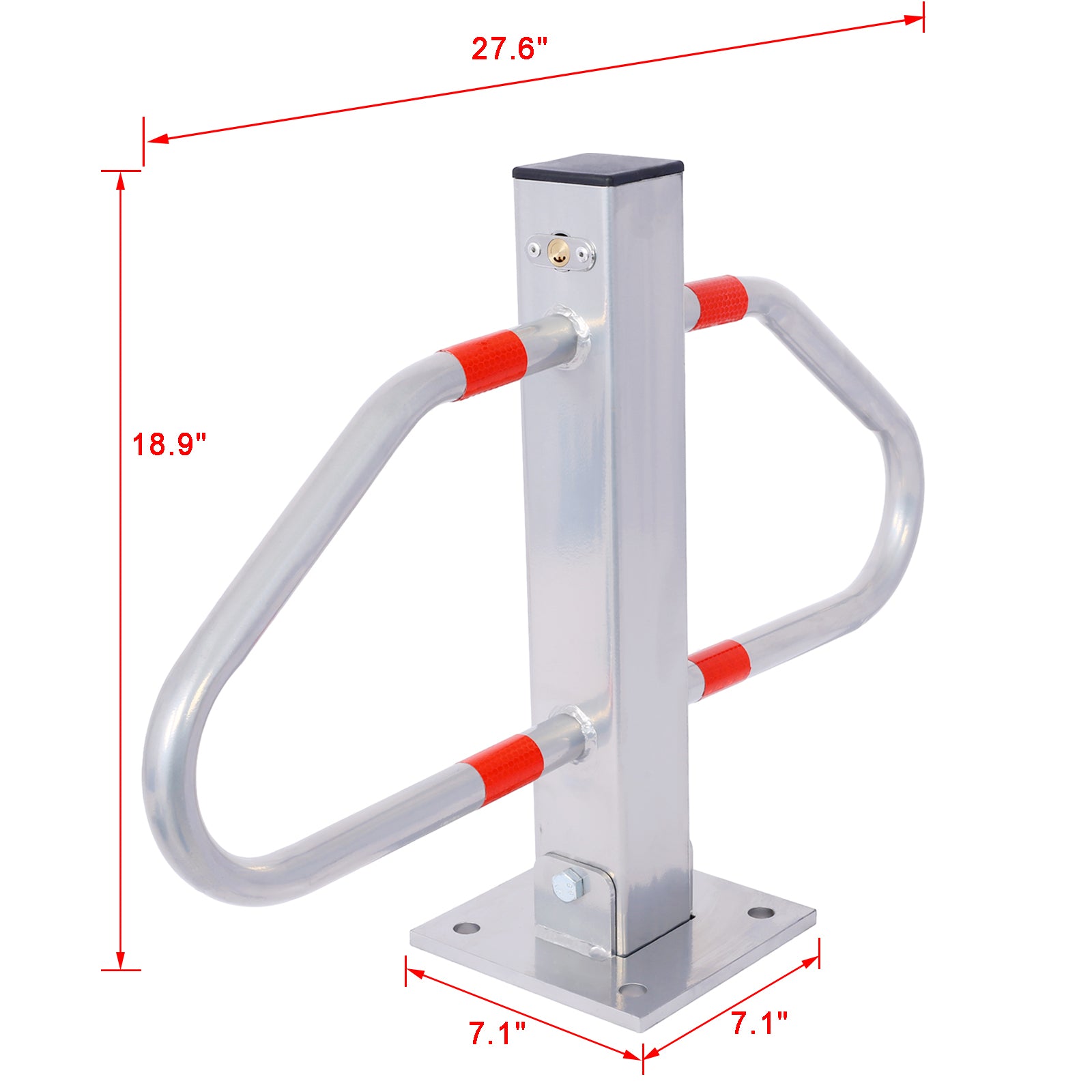 Parking Bollard,Pole Barrier With Lock ,Car Parking Protection Posts,Home Garage Street Decor ,Parking Barrier Gray Silver Grey Steel