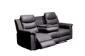 Reclining Sofa With Middle Console Slipcover, Stretch 3 Seat Reclining Sofa Covers Black, 3 Seat Recliner Cover With Console Black Faux Leather Black Pu