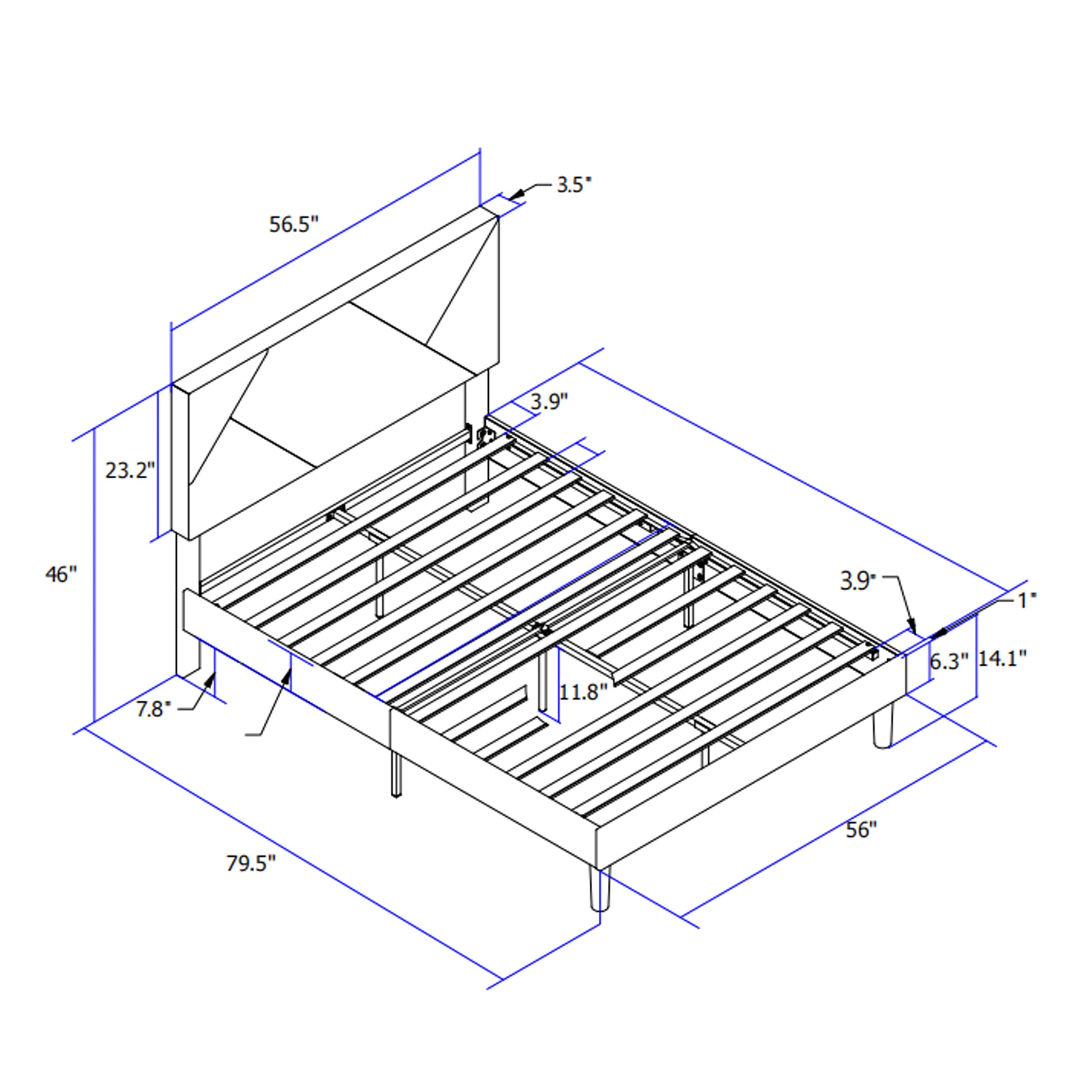 Full Size Upholstered Platform Bed Frame With Headboard, Strong Wood Slat Support, Mattress Foundation, No Box Spring Needed, Easy Assembly, Gray Gray Fabric