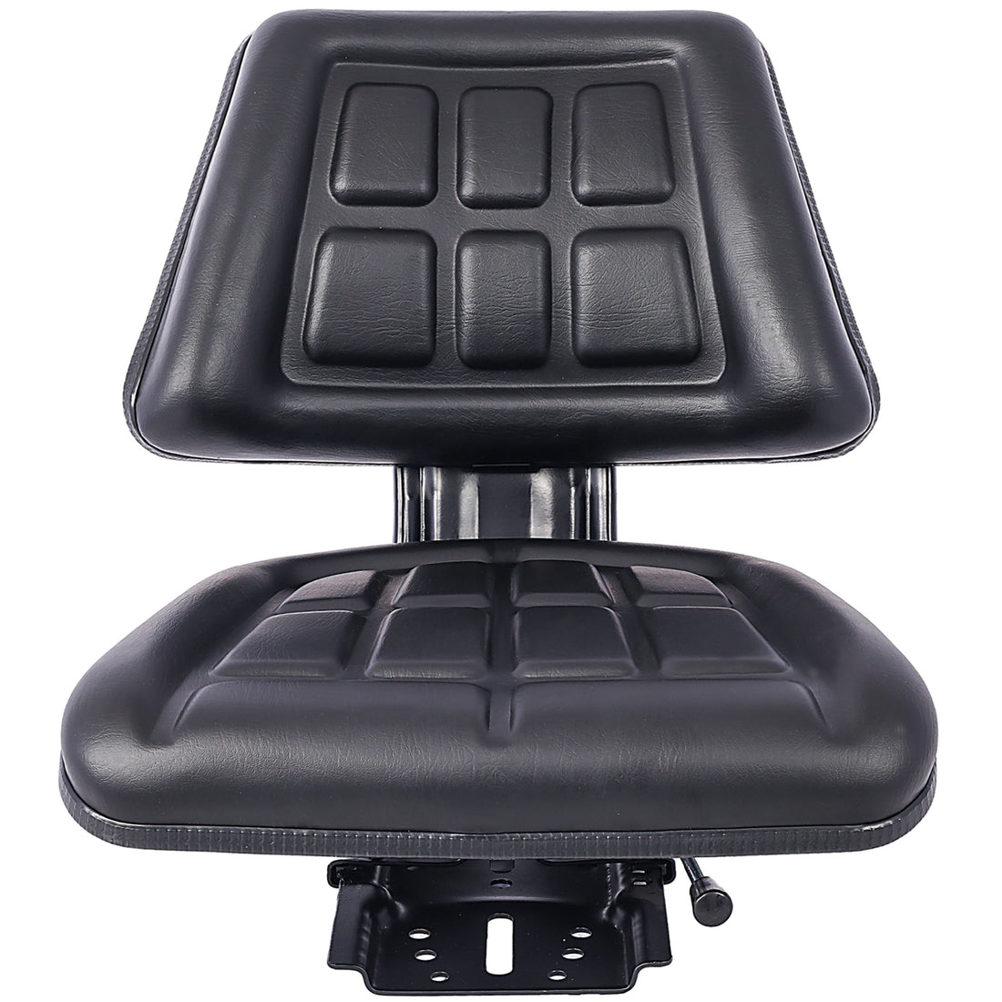 Tractor Seat W Backrest Black Slide Track Steel Pvc Compact Mower Black Steel