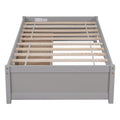 Twin Bed With 2 Drawers, Solid Wood, No Box Spring Needed ,Grey Sku:W504P149041 Twin Grey Pine