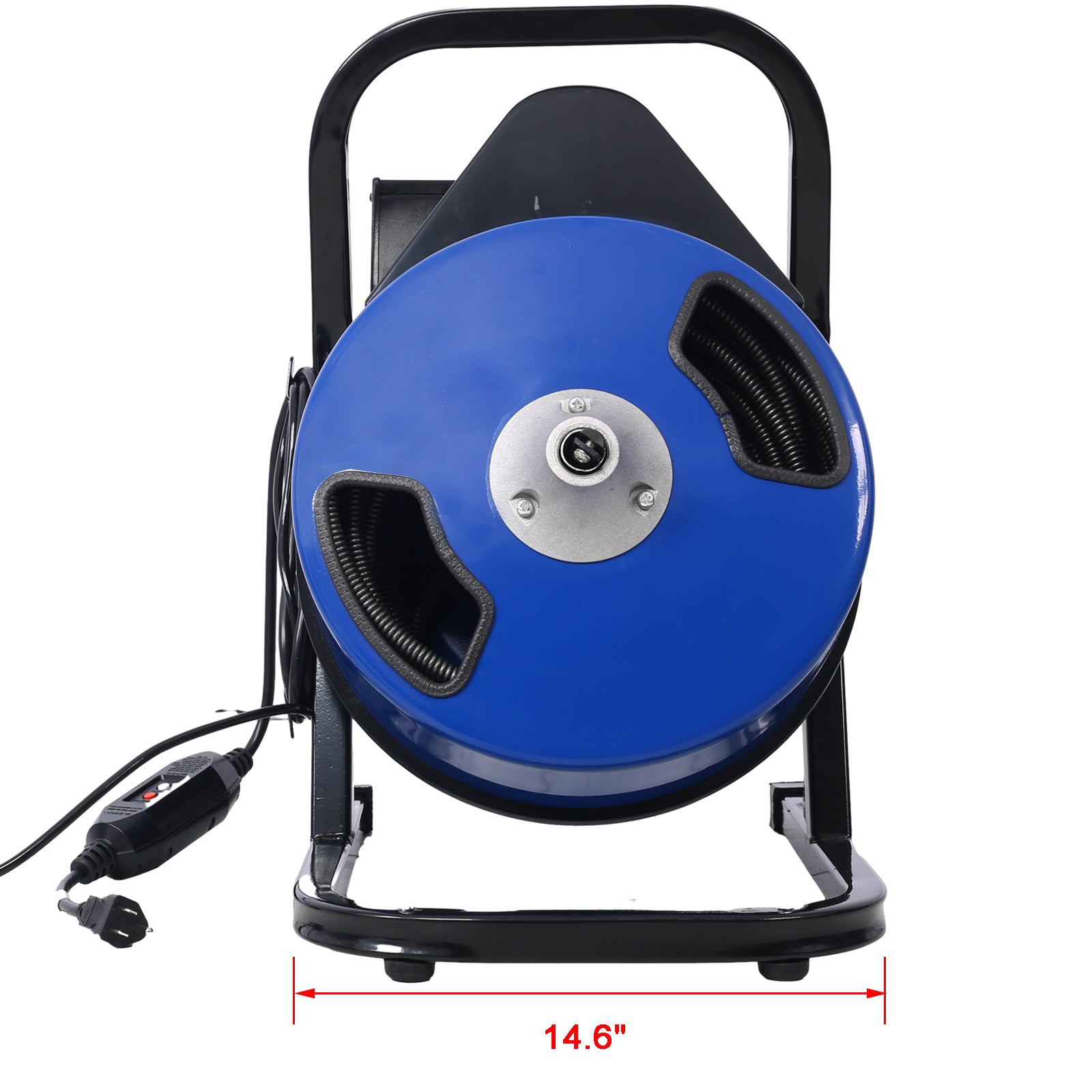 60Ftx1 2Inch Drain Cleaner Machine Electric Drain Auger With 4 Cutter & Foot Switch Drain Cleaner Machine Sewer Snake Drill Drain Auger Cleaner For 1" To 4" Blue Steel