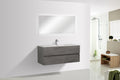 47'' Wall Mounted Single Bathroom Vanity In Ash Gray With White Solid Surface Vanity Top Gray Mdf