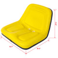 Deluxe Mower Tractor Seat Compatible With John Deere, Kubota, Allis Chalmers, Bobcat, Case Ih, Ford Holland, White, Oliver, Mpl, Moline, Massey Ferguson High Back ,With Slide Yellow Yellow Steel