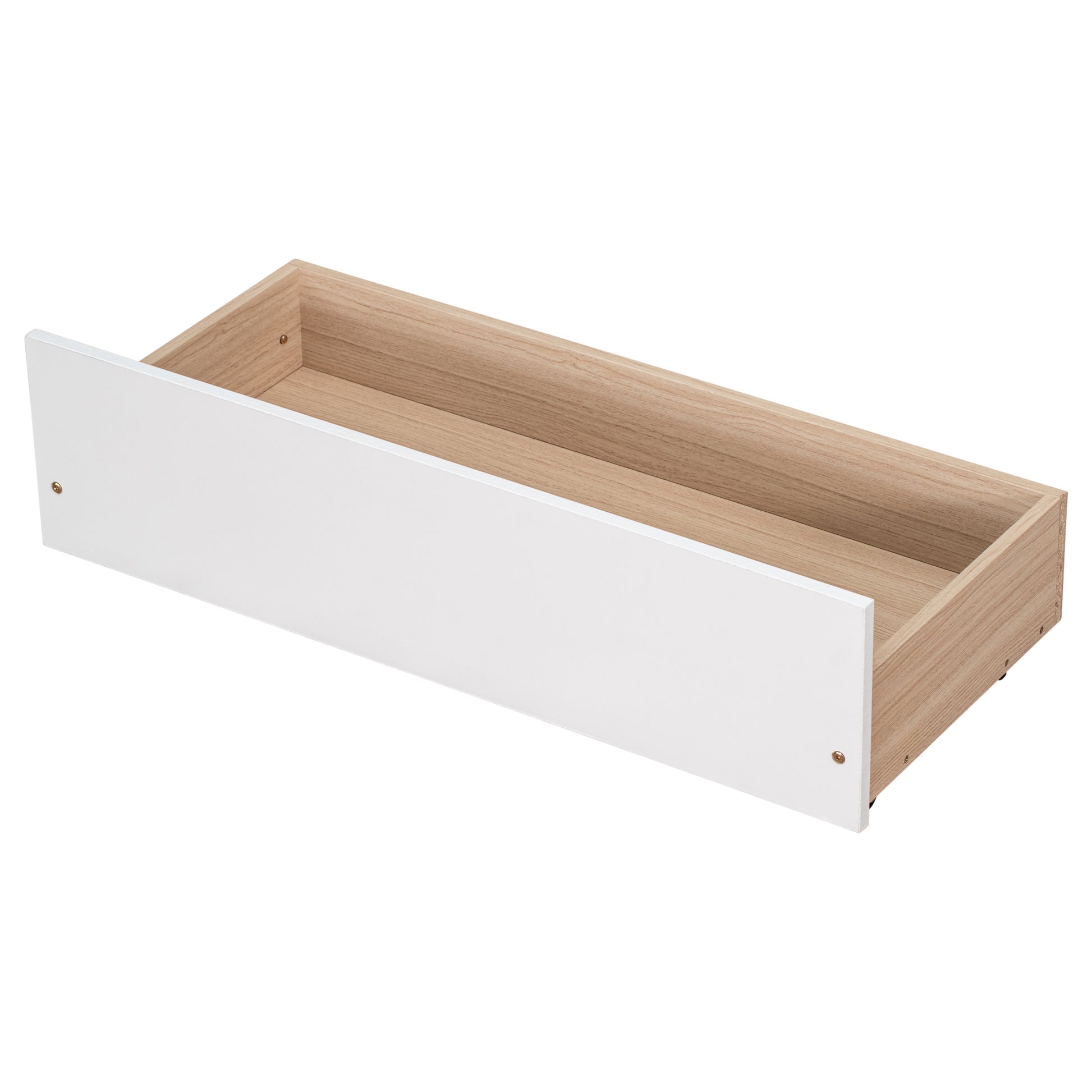 Twin Bed With 2 Drawers, Solid Wood, No Box Spring Needed , Old Sku:W50422209 Twin White Pine