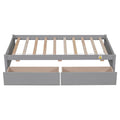 Twin Bed With 2 Drawers, Solid Wood, No Box Spring Needed ,Grey Sku:W504P149041 Twin Grey Pine