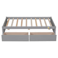 Twin Bed With 2 Drawers, Solid Wood, No Box Spring Needed ,Grey Old Sku:W50422208 Twin Grey Pine