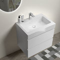 Bb02 24 101, Integrated Solid Surface Basin Without Drain & Faucet, Glossy White Color White Solid Surface