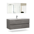 47'' Wall Mounted Single Bathroom Vanity In Ash Gray With White Solid Surface Vanity Top Gray Mdf