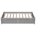 Twin Bed With 2 Drawers, Solid Wood, No Box Spring Needed ,Grey Sku:W504P149041 Twin Grey Pine