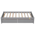Twin Bed With 2 Drawers, Solid Wood, No Box Spring Needed ,Grey Old Sku:W50422208 Twin Grey Pine