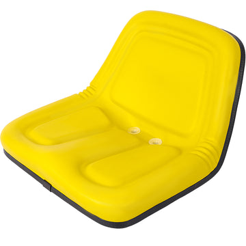 Deluxe Mower Tractor Seat Compatible With John Deere, Kubota, Allis Chalmers, Bobcat, Case Ih, Ford Holland, White, Oliver, Mpl, Moline, Massey Ferguson High Back ,With Slide Yellow Yellow Steel