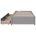 Twin Bed With 2 Drawers, Solid Wood, No Box Spring Needed ,Grey Sku:W504P149041 Twin Grey Pine