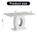 Modern Simple And Luxurious Grey Imitation Marble Grain Dining Table Rectangular Office Table.Computer Table.Game Desk .Desk.For Dining Room, Living Room, Terrace, Kitchen .63''X 37'' X 36'' Bt 1280 Grey Mdf