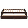 Twin Bed With 2 Drawers, Solid Wood, No Box Spring Needed ,Espresso Old Sku:W50441670 Twin Espresso Pine