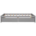 Twin Bed With 2 Drawers, Solid Wood, No Box Spring Needed ,Grey Old Sku:W50422208 Twin Grey Pine