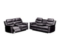 Reclining Loveseat With Middle Console Slipcover, Stretch Loveseat Reclining Sofa Covers Black, 2 Seat Recliner Cover With Console Black Pu