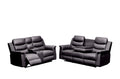 Reclining Sofa With Middle Console Slipcover, Stretch 3 Seat Reclining Sofa Covers Black, 3 Seat Recliner Cover With Console Black Faux Leather Black Pu