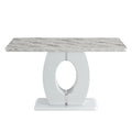 Modern Simple And Luxurious Grey Imitation Marble Grain Dining Table Rectangular Office Table.Computer Table.Game Desk .Desk.For Dining Room, Living Room, Terrace, Kitchen .63''X 37'' X 36'' Bt 1280 Grey Mdf