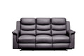 Reclining Sofa With Middle Console Slipcover, Stretch 3 Seat Reclining Sofa Covers Black, 3 Seat Recliner Cover With Console Black Faux Leather Black Pu